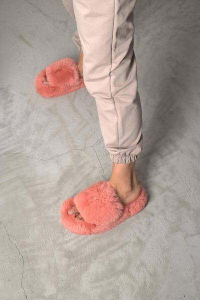 Beyond Extra Soft Hairy 3cm Γυναικείες Παντόφλες Σπιτιού - Salmon Bynd01