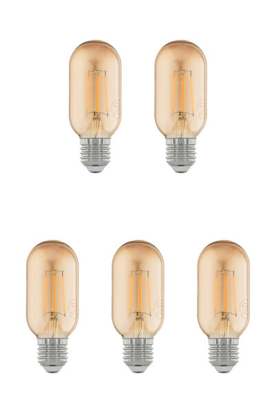 LED LAMP 4w 220v E27 Gemici Rustik Led Ampul T45-4 5'lİ Paket
