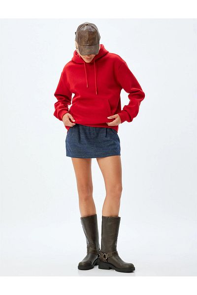 Koton 5wak10031pk 401 Rotes Damen-Jersey-Sweatshirt