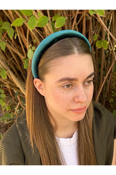 ByMerve BYM 2002 Новогодишен зелен мек аксесоар за коса в корона за жени
