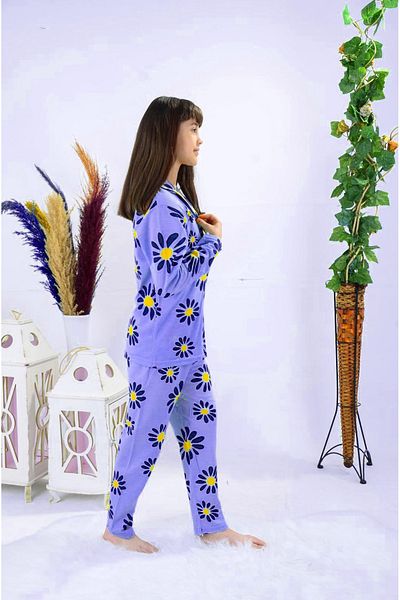 MAXI DRY Flower Patterned Girl's Pajama Set