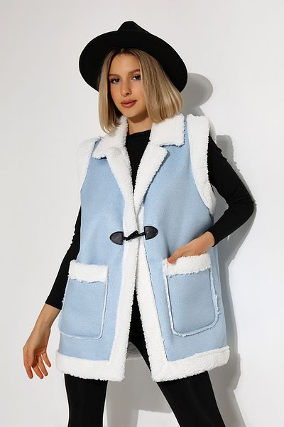 COCOCİX Vestă de damă din denim de pluș de sezon nou
