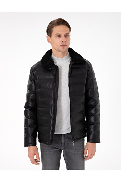 Pierre Cardin Palton din imitație de piele neagră 50300555-001