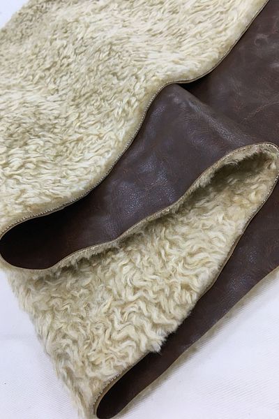 Yiğit Kumaş Brown Leather Fabric with Fur Lining