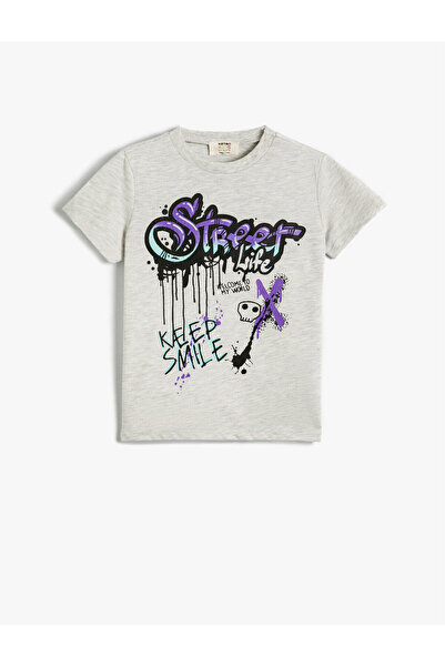 Koton Γκράφιτι με κοντομάνικο T-shirt Crew Lack