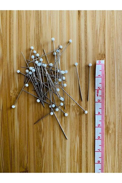 Öztürk Біла пластикова головка для шпильок 30 мм, 50 штук.