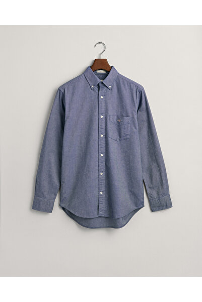 Gant Erkek Mavi Regular Fit Düğmeli Yaka Oxford Gömlek