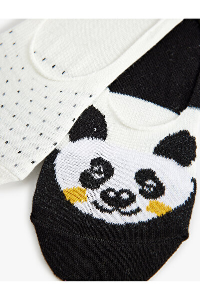 Koton Babet Çorap Seti 2'li Çok Renkli Panda Desenli
