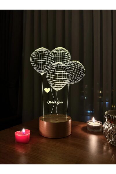 BY-LAMP Balon Led Lamba Kişiye Özel Hediye Isme Özel Hediye Masa Lambası | By...