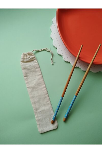 Bezza 2 Pairs Bamboo Chopstick Noodle Sticks and 2 Pcs 25*5 Sizes Hambez Pouch