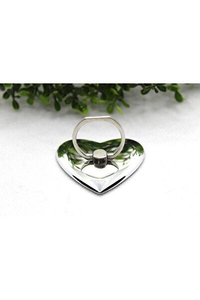 Tezcan Aksesuar Parlak Renkli Kalp Yüzük Telefon Tutucu