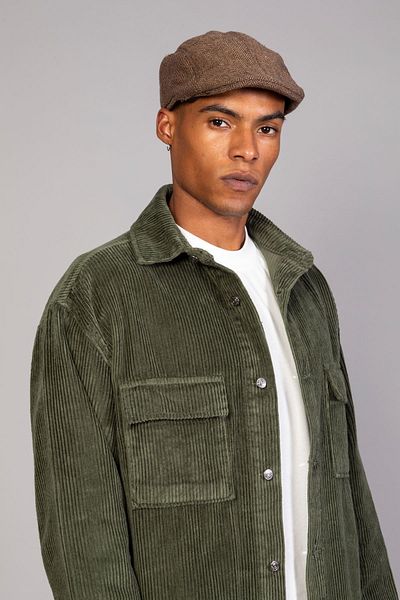LTC Jeans Ανδρικό πουκάμισο Χακί Μοντέλο Oversize Βαμβακερό Βελούδινο Μπουφάν