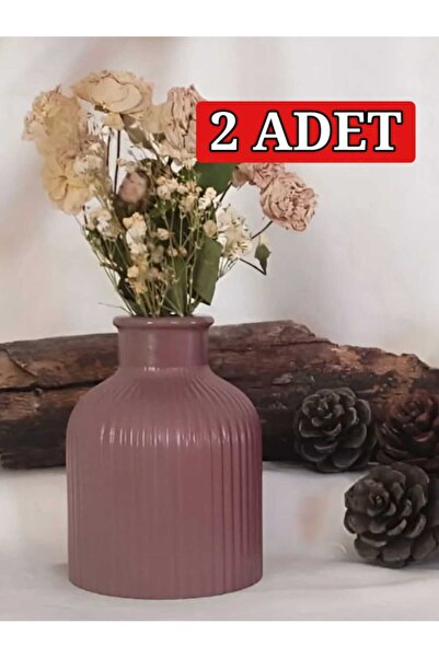 2Pcs Vase Striped Vase Pampas Vase Artificial And Dry Flower Vase Dried Rose