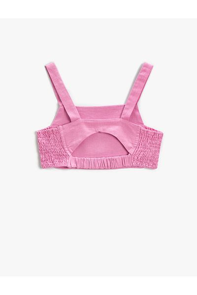 Koton Crop Top, Χοντρά λουράκια, Ελαστική πλάτη με λεπτομέρεια παραθύρου
