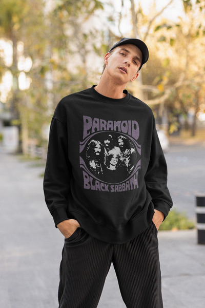 SEVBANO Black Sabbath Rock Metal Printed Unisex Oversize Paranoid Φούτερ