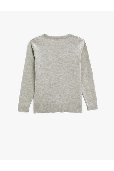 Koton Strickpullover mit Kaninchenmuster und Paillettenstickerei