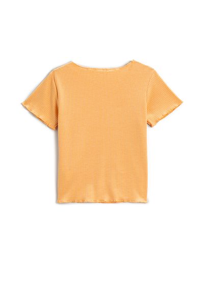 Koton Basic T-Shirt Short Sleeve Corduroy Cotton