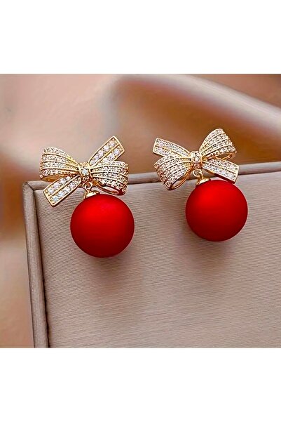 Store Kırmızı Yeni Yıl Küpesi Sevgililer Günü Hediyesi