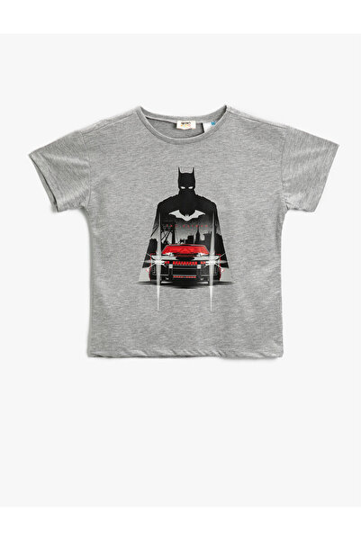 Koton Bawełniana koszulka z nadrukiem Batmana, licencjonowana przez Warner Bros, z okrągłym dekoltem