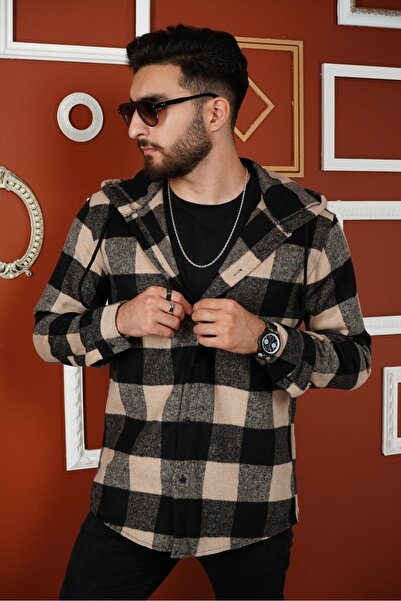 SERAZAT Erkek Kapüşonlu Oduncu Gömlek