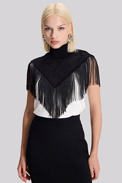 Naramaxx Püsküllü Triko Panço