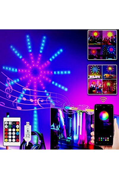 gaman Kumandalı Yıldız Ambiyans Işığı Akıllı Led Şerit Rgb Bluetooth Sese Duyarlı Ritim Gökkuşağı Işığı