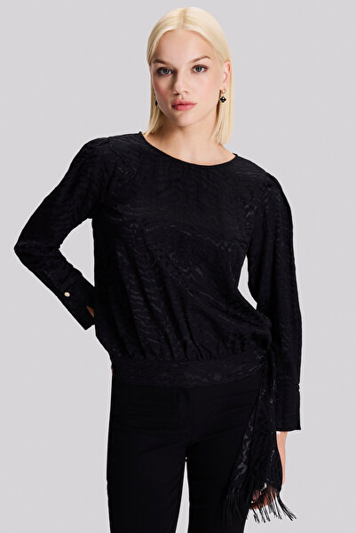 Naramaxx Jakarlı Püskül Detaylı Bluz