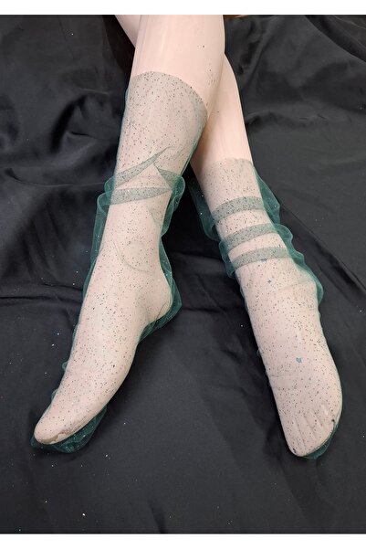 es moda shop Сватбени чорапи Parla Emerald Tulle - блестящи вечерни чорапи