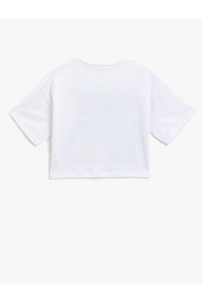 Koton Slogan Printed Short Sleeve T-Shirt Cotton