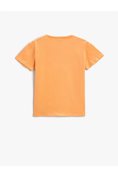 Koton Palm Tree Printed T-Shirt City Themed Cotton Crew Neck