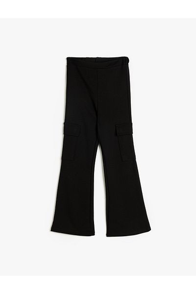 Koton 5Wkg40221Ak 999 Black Girls' Jersey Pants