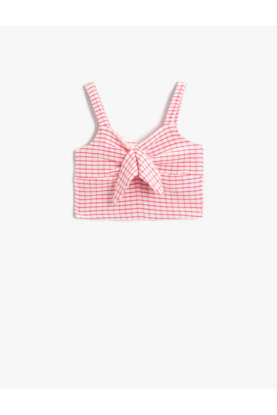 Koton Guler inimă Arc Crop Tricou in carouri