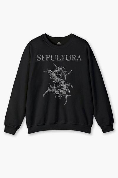 so cool Sepultura Cavalera - Brazil Metal Rock Music Printed Black Sweatshirt