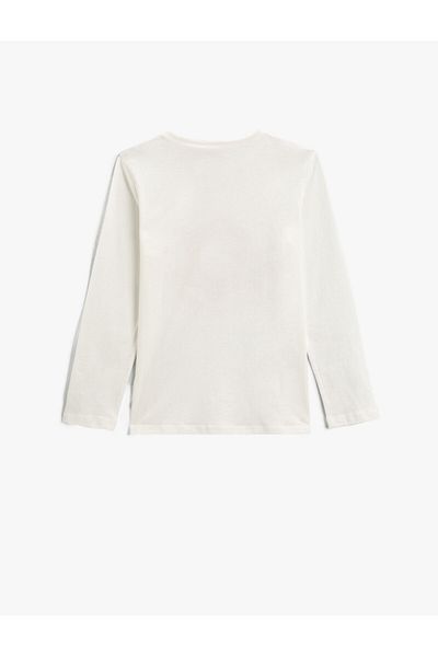 Koton Tricou cu mânecă lungă imprimat bumbac cu decolteu