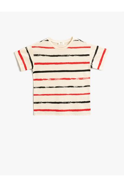 Koton Striped T-Shirt Short Sleeve Cotton