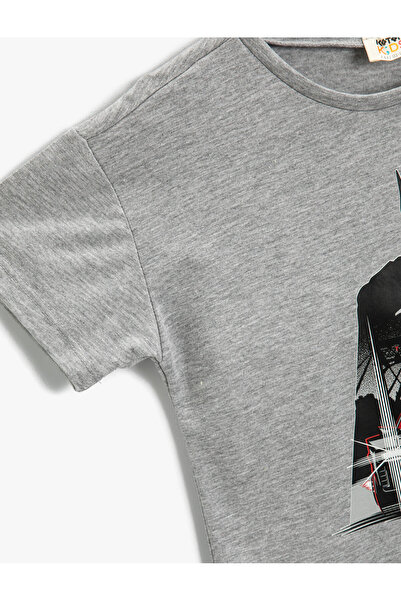 Koton Bawełniana koszulka z nadrukiem Batmana, licencjonowana przez Warner Bros, z okrągłym dekoltem