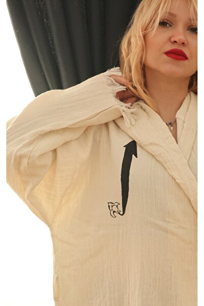 hat craft 100 pamuklu müslin buldan bornoz, kaftan, sabahlık. Doğal kumaş, el...