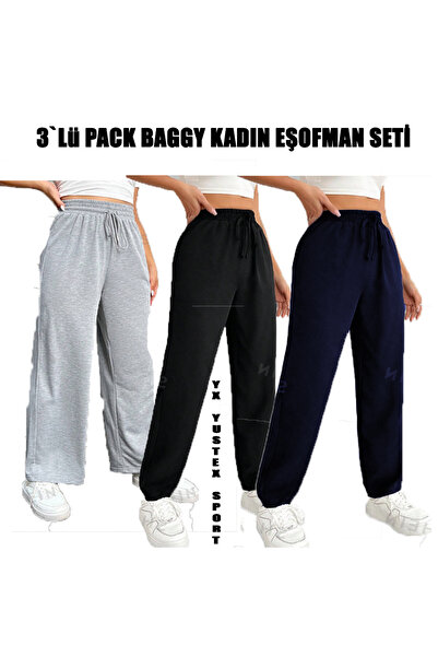 yx yustex sport Σετ Γυναικεία Φόρμα 3 τεμαχίων σε Μπλε Ναυτικό, Μαύρο και Γκρ...