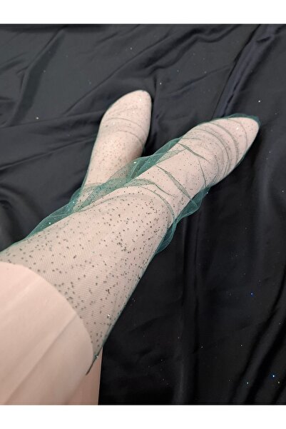 es moda shop Сватбени чорапи Parla Emerald Tulle - блестящи вечерни чорапи