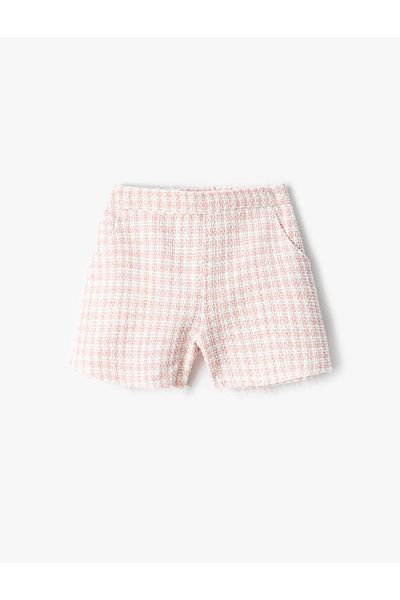 Koton Tweed Shorts Pocket Cotton Buttoned