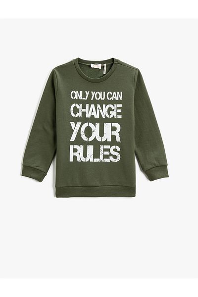 Koton Sweat Long Sleeve Printed Crew Lack