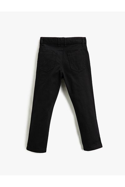Koton Chino Trousers with Pockets, Slim Fit, Cotton, Adjustable Elastic Waist