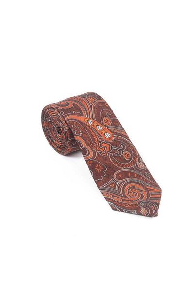 Brianze Tile White Shawl Motif Pattern Tie Handkerchief Set
