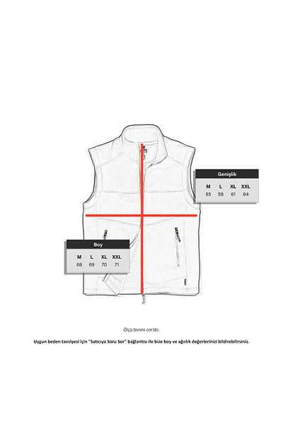 Cottonland Ανδρικό αθλητικό γιλέκο χοντρό Fleece Fleece - Relaxed Fit GILET SMOKED