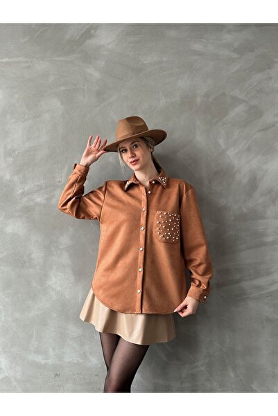 Store Süet İncili Gömlek