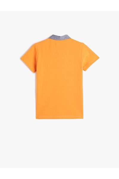 Koton Polo Neck T-Shirt Short Sleeve Single Pocket Detailed Cotton