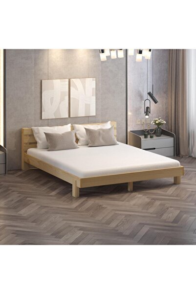 BRK Design Doğal Masif Çam Ahşap Karyola