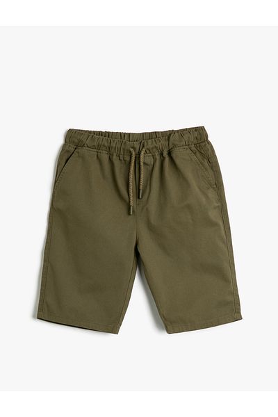 Koton Tie Waist Normal Khaki Boy Shorts 3skb40019tw