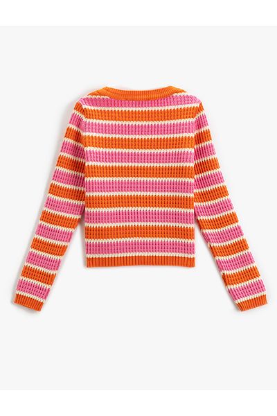 Koton Knitted Sweater Round Neck Long Sleeve