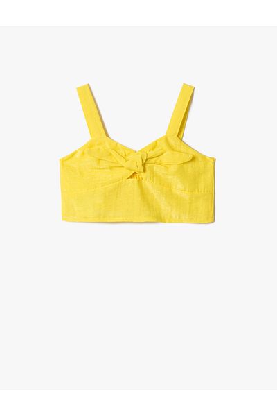 Koton Crop Top με τιράντες και μαζεμένο μπροστά